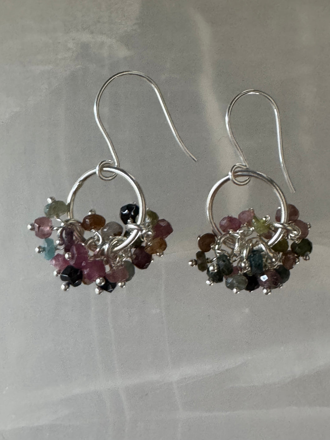 Women's gemstone small hoop earrings