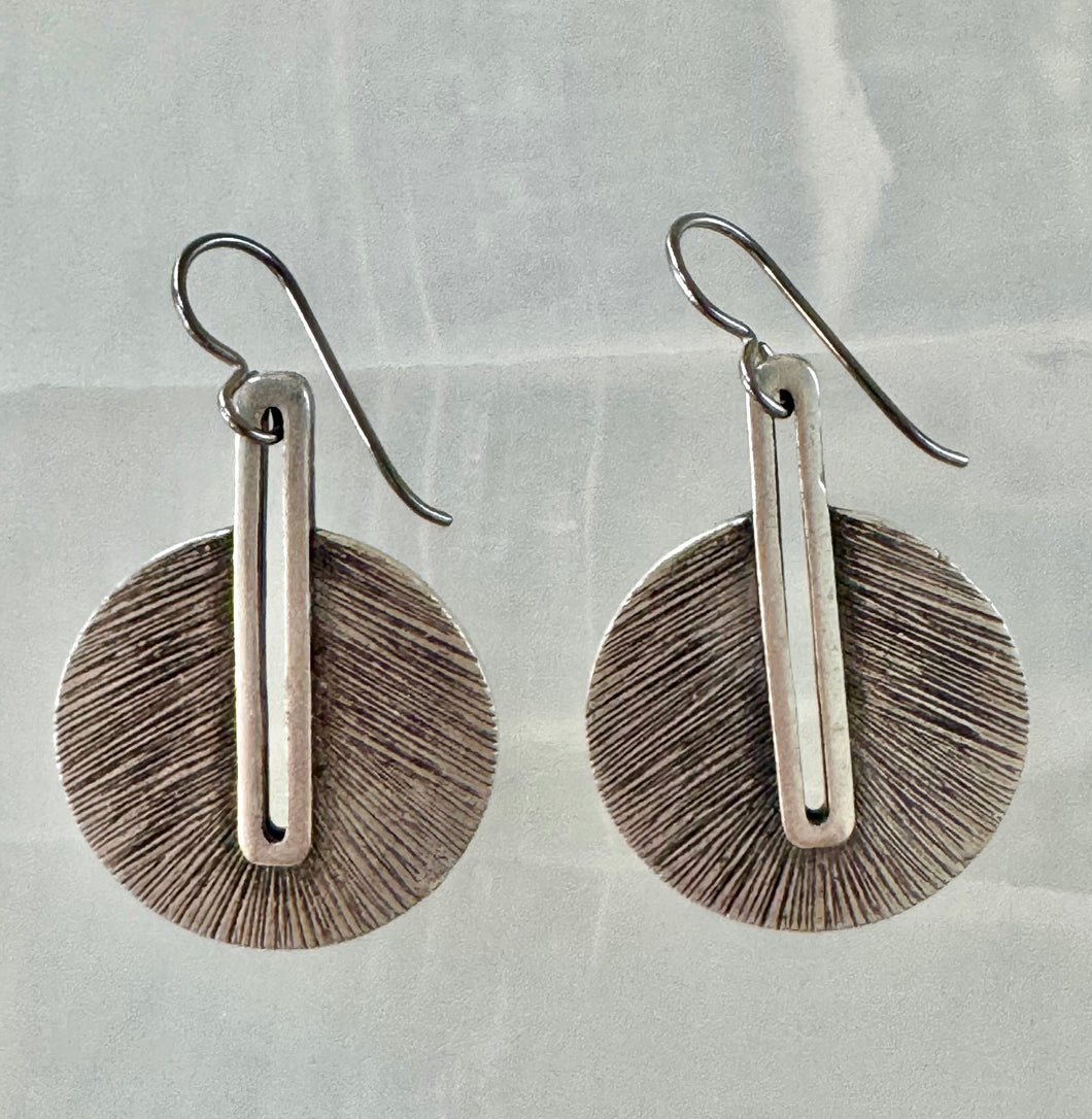 Geometric silver hoops