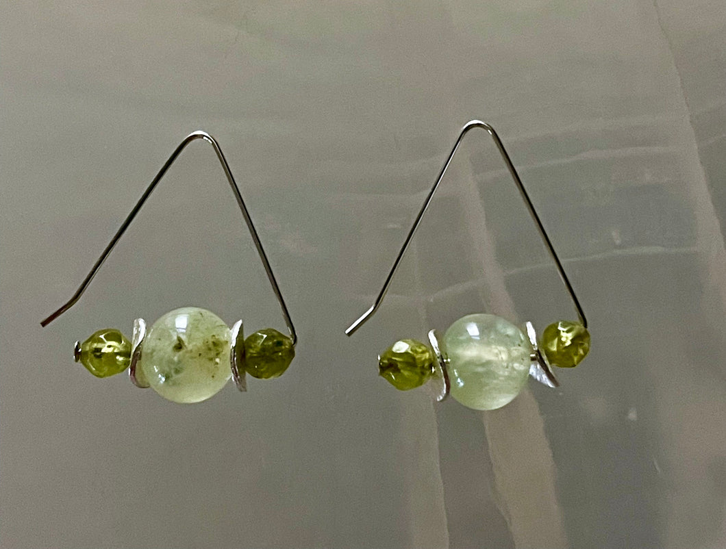 NEW! Prehnite and peridot earrings