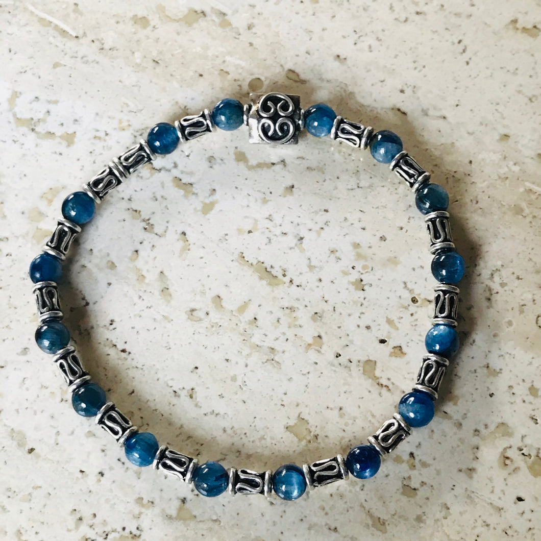 Kyanite and Bali Silver Bracelet