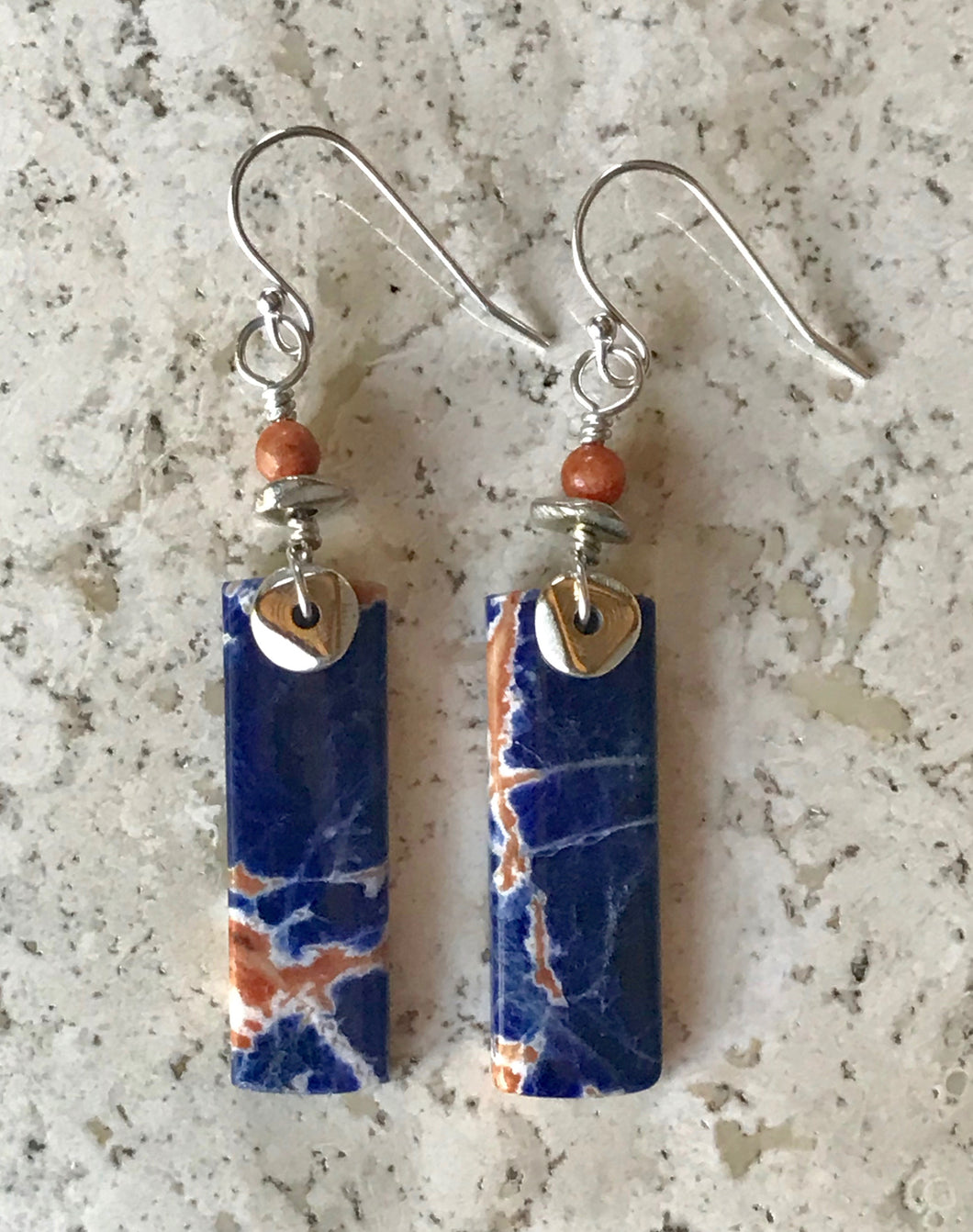 Earrings - Orange Sodalite