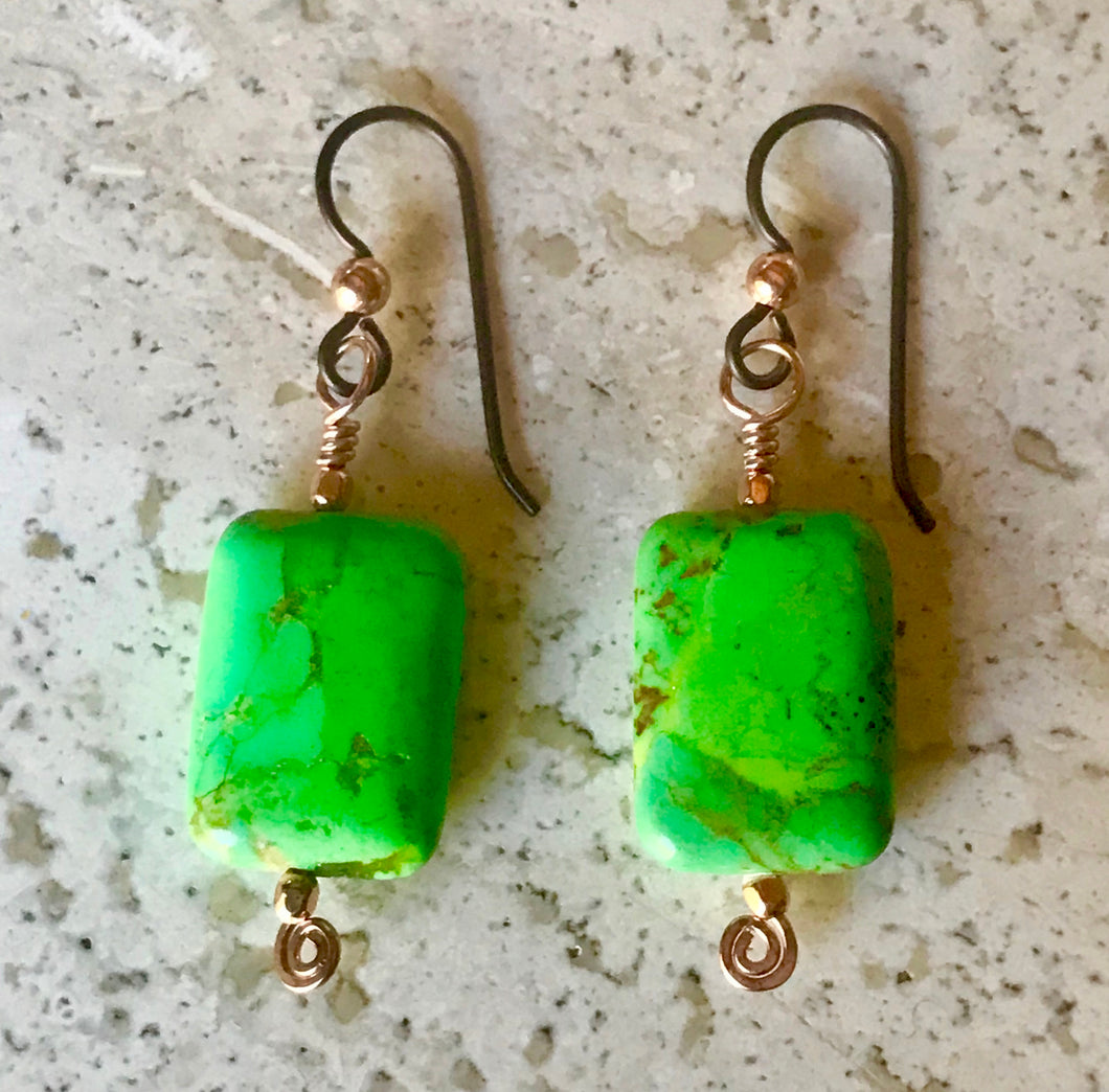 Women's Green Mohave Turquoise Earrings