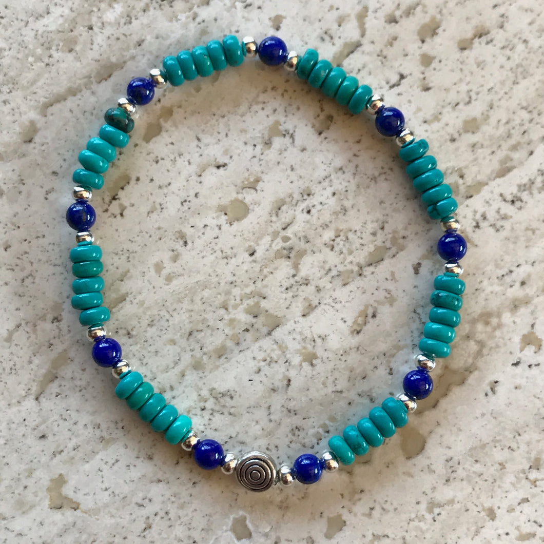 Woman's Bracelet - Turquoise and Lapis Lazuli