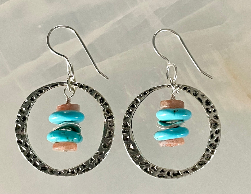 NEW turquoise and sunstone EARRINGS!